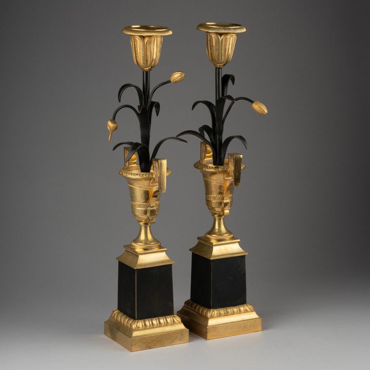 Pair of "Return from Egypt" Candlesticks, First Empire Period