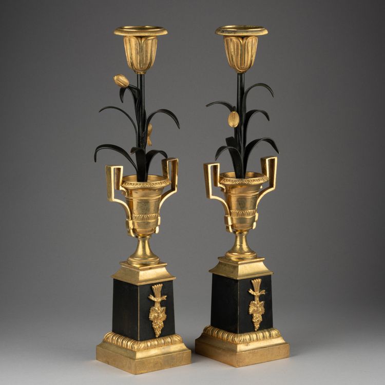 Pair of "Return from Egypt" Candlesticks, First Empire Period