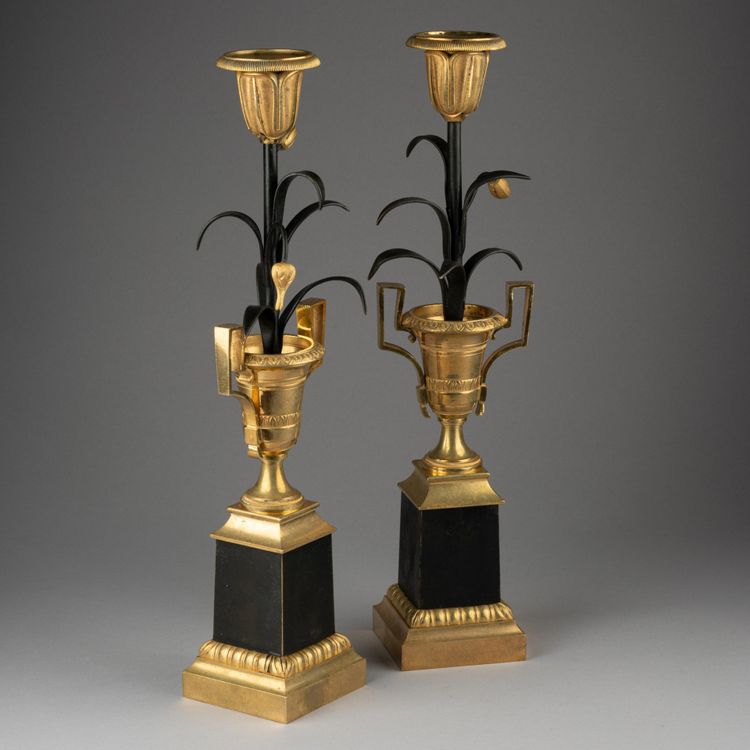 Pair of "Return from Egypt" Candlesticks, First Empire Period