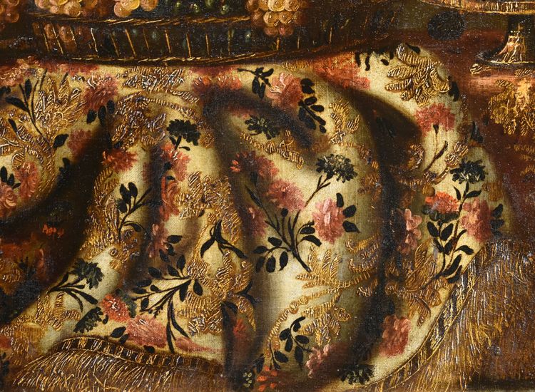 Still Life With Carpet, Basket Of Grapes And Figs, Antonio Gianlisi II 