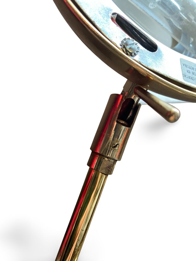 Articulated halogen lamp in chrome-plated brass – 1990s design – Made in Italy – Height 155cm