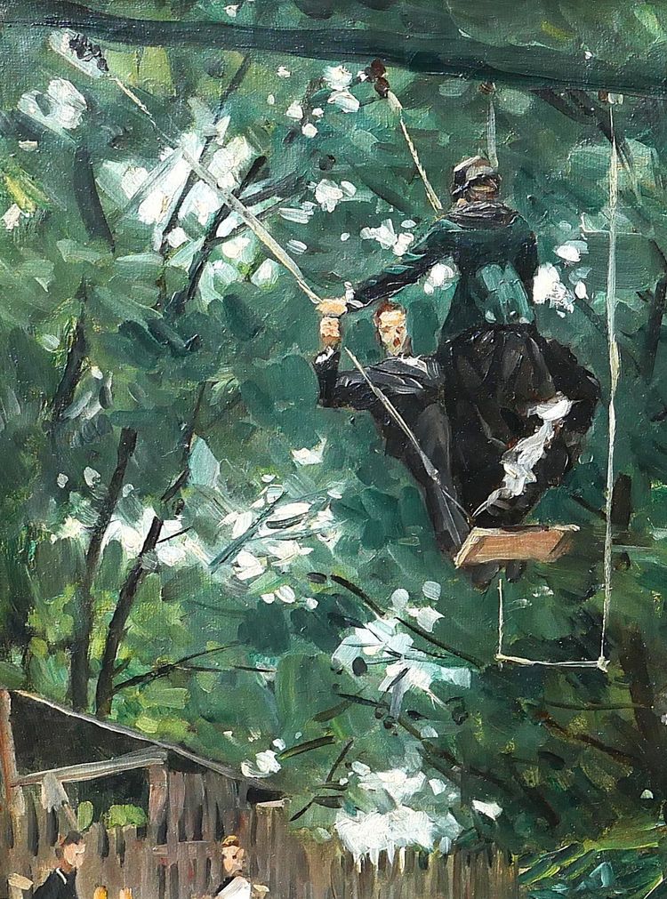 Alexandre BRUN 1853-1941 The Swing at the Guinguette, painting 1879 impressionism