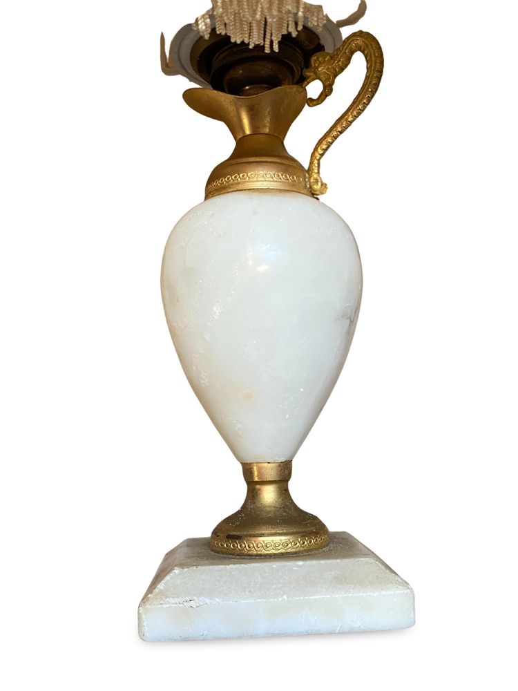 Neoclassical lamp in alabaster and gilded bronze – Height 30cm