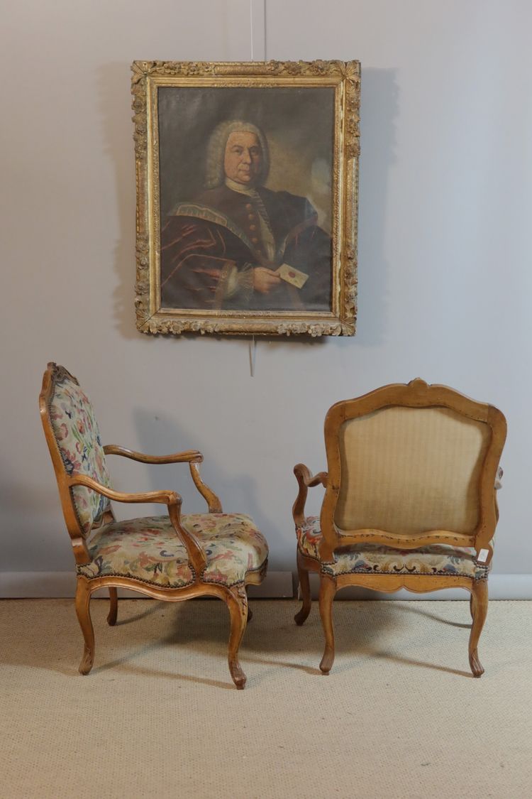Pair of Louis XV armchairs, 18th century