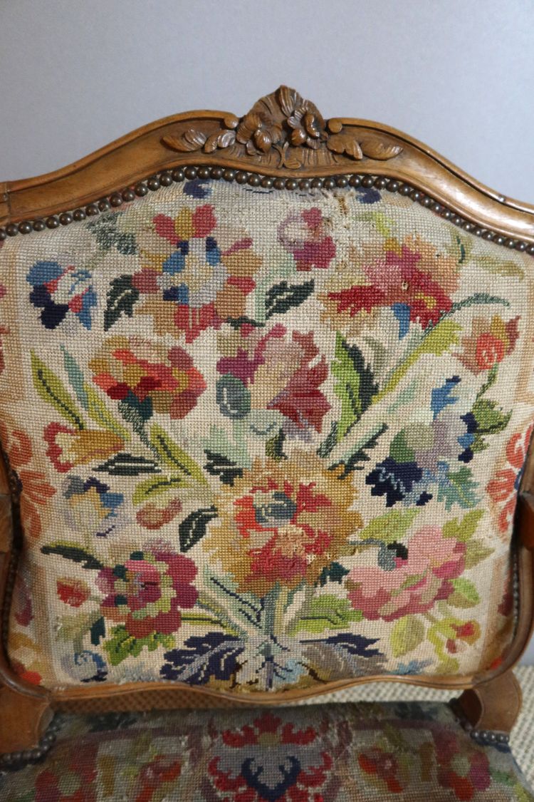 Pair of Louis XV armchairs, 18th century