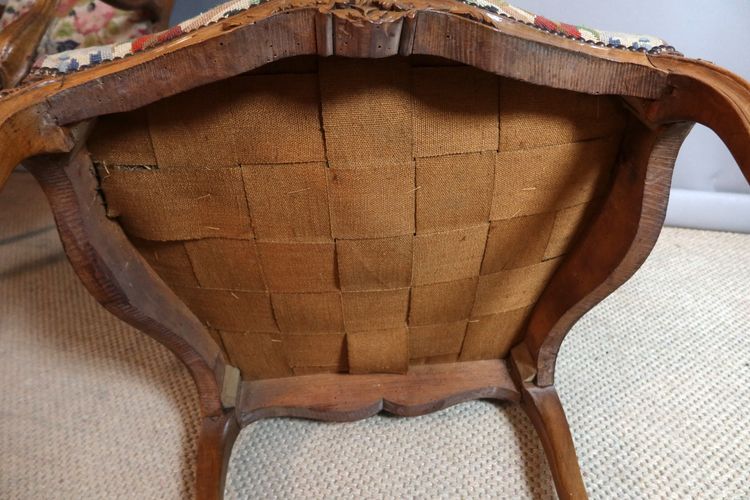 Pair of Louis XV armchairs, 18th century