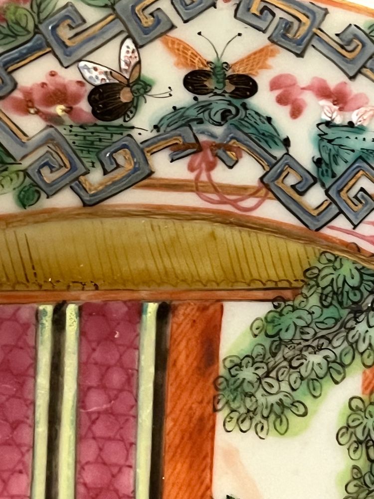 19th century Cantonese porcelain plate, famille rose