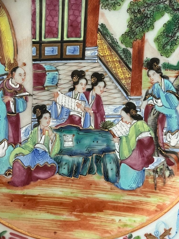 19th century Cantonese porcelain plate, famille rose