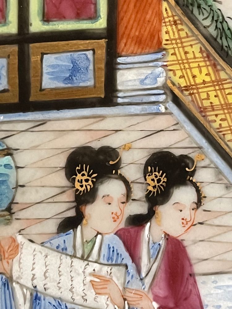 19th century Cantonese porcelain plate, famille rose