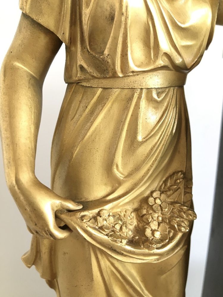 19th century gilt and patinated bronze clock, Restoration period