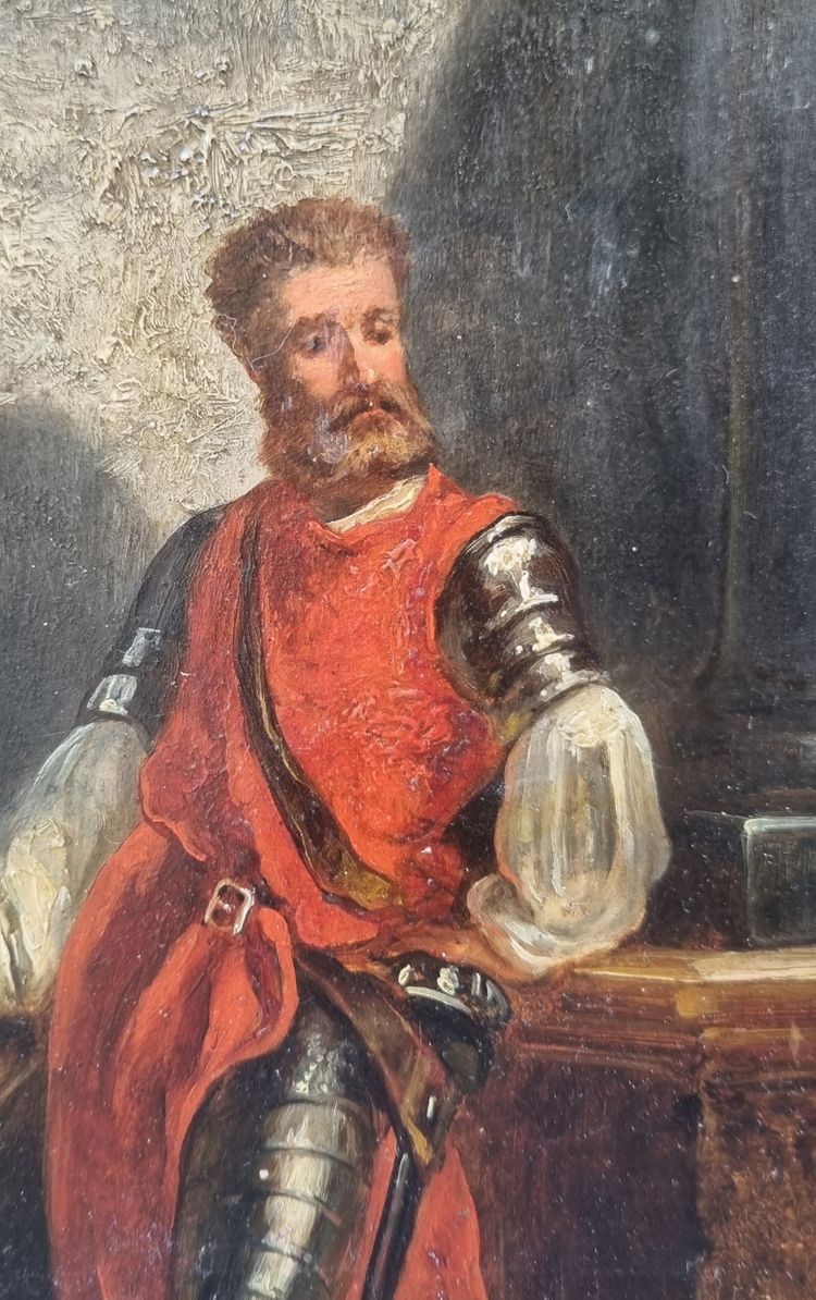 Ernest MESSONIER (Entourage von) - Porträt eines Soldaten in Rüstung 