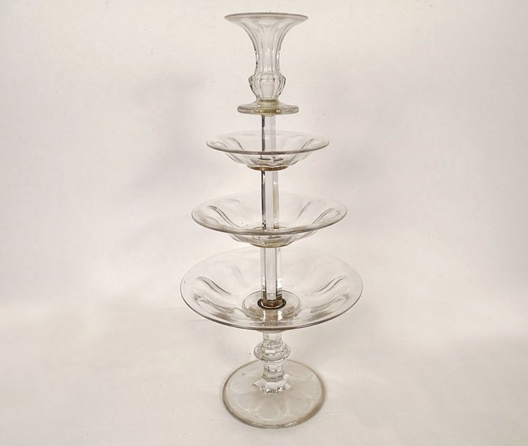 Baccarat Saint-Louis Cut Crystal Centerpiece Serving Set, Late 19th Century