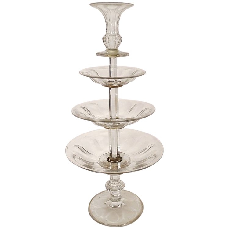 Baccarat Saint-Louis Cut Crystal Centerpiece Serving Set, Late 19th Century