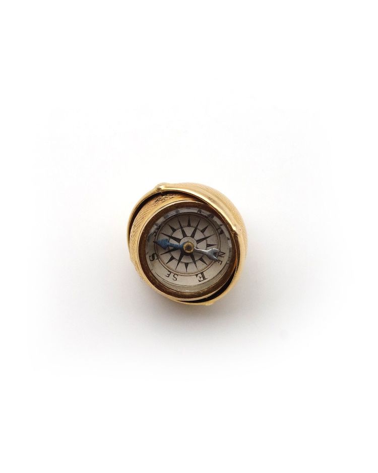 Pendentif boule boussole en or 18k, pendentif pivotant, orientation, bijou ancien 