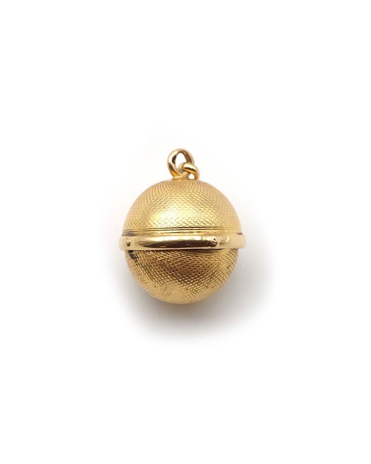 Pendentif boule boussole en or 18k, pendentif pivotant, orientation, bijou ancien 