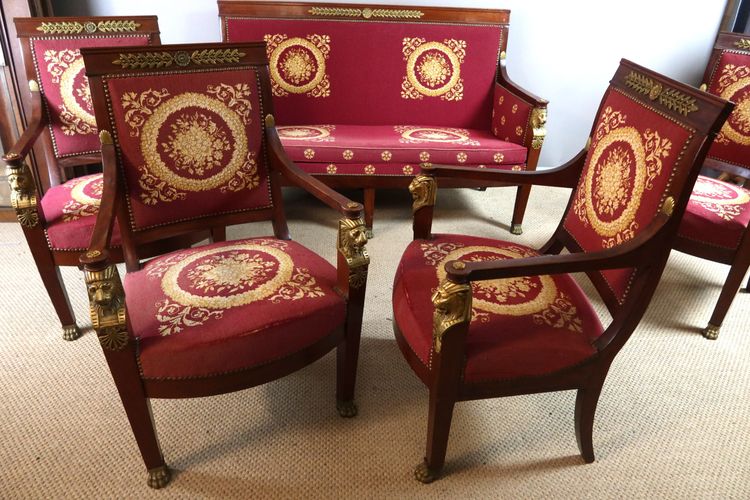 19th century Empire mahogany living room
