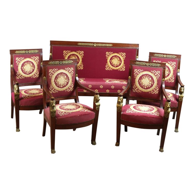 19th century Empire mahogany living room