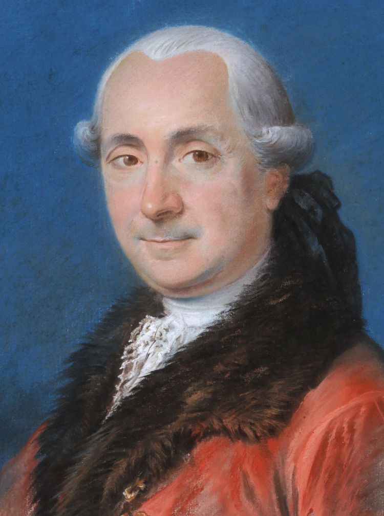 18th century French school, Portrait of a man in a red coat with a fur collar