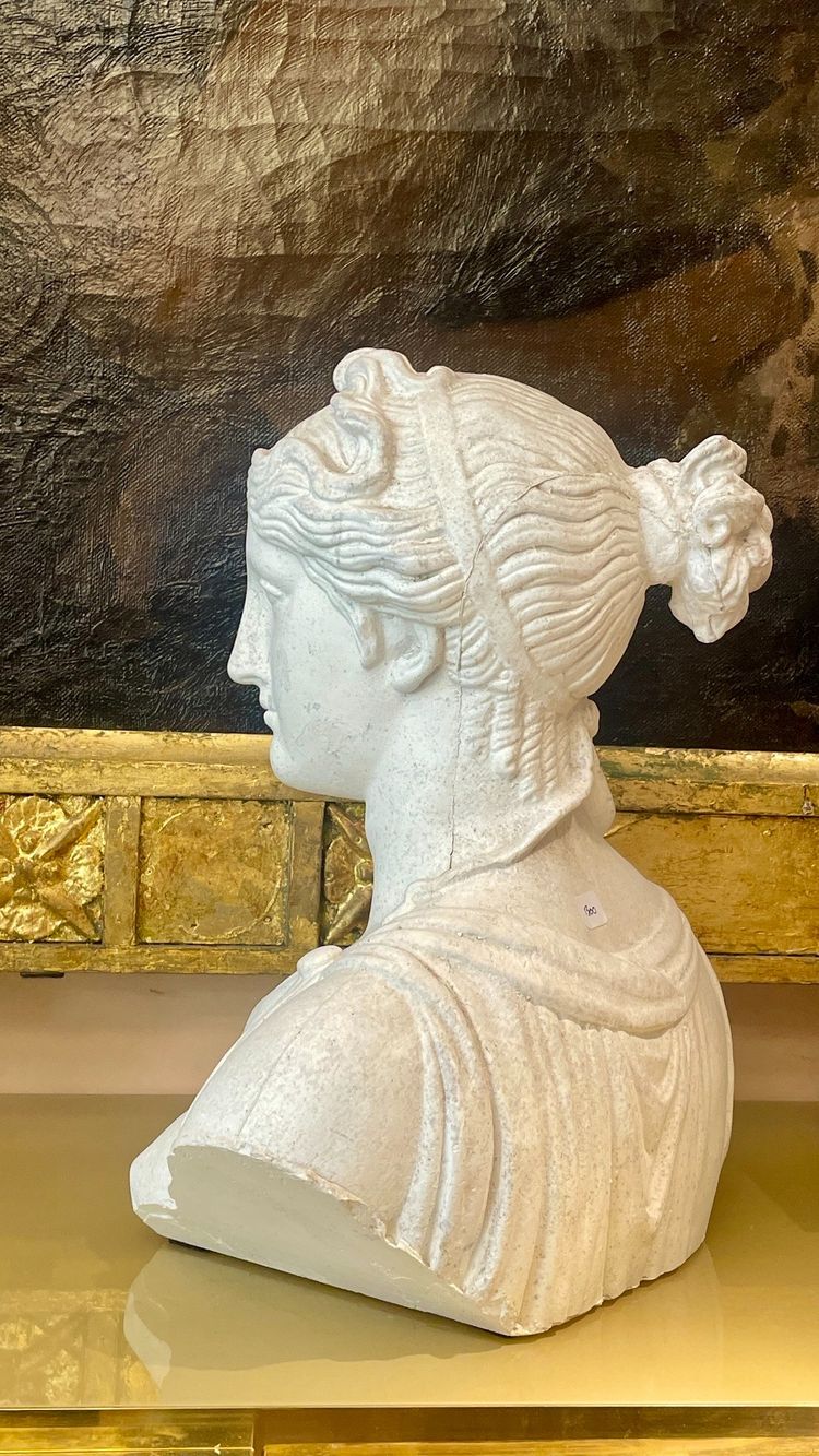 Busto in gesso, stile antico, fine XIX secolo 