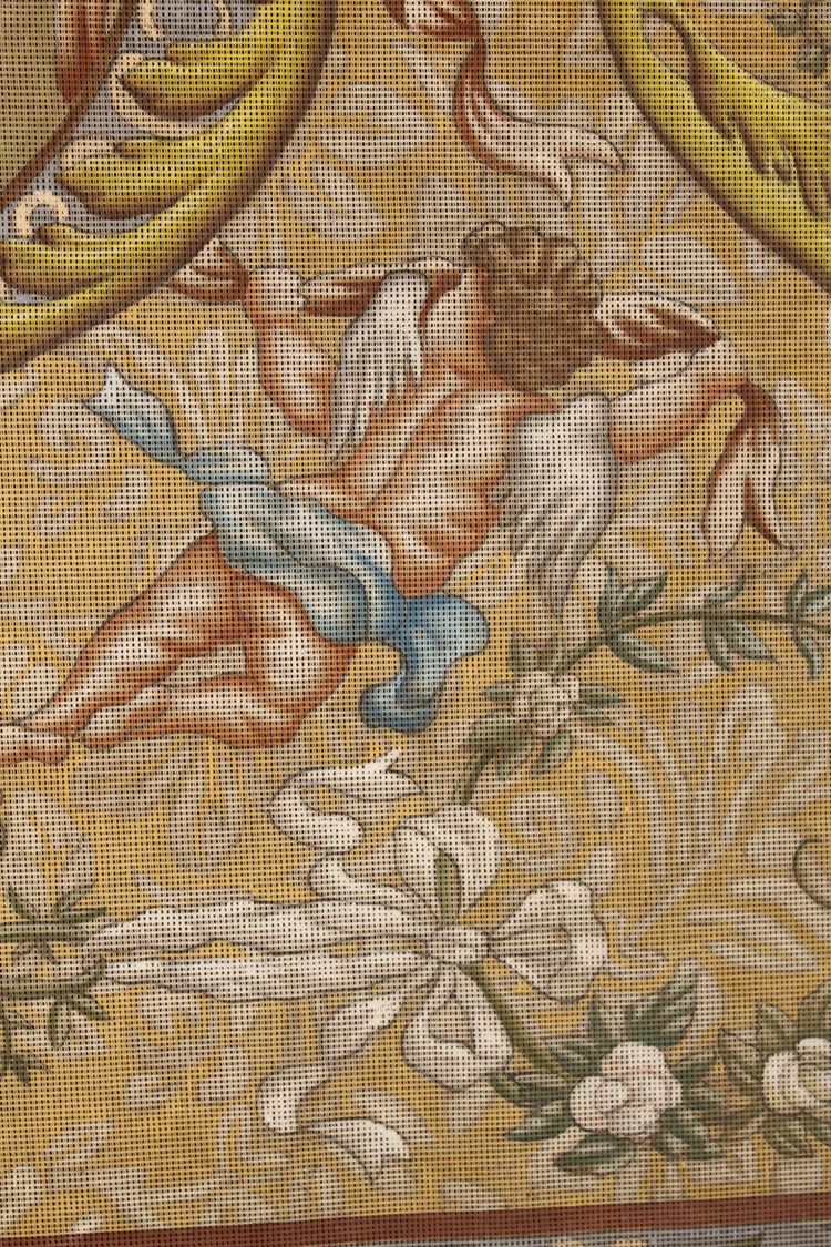 Dekoratives Projekt mit mythologischer Dekoration Gouache auf Leinwand signiert E. Pacheran 1896 H: 220 cm