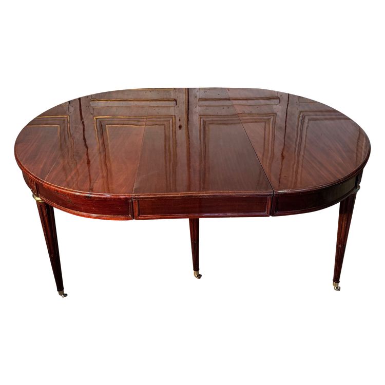 Grande table de salle à manger d époque Louis XVI en acajou 18 eme 