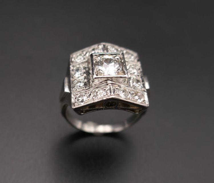 Art-Deco-Diamantring 1,35 Karat.