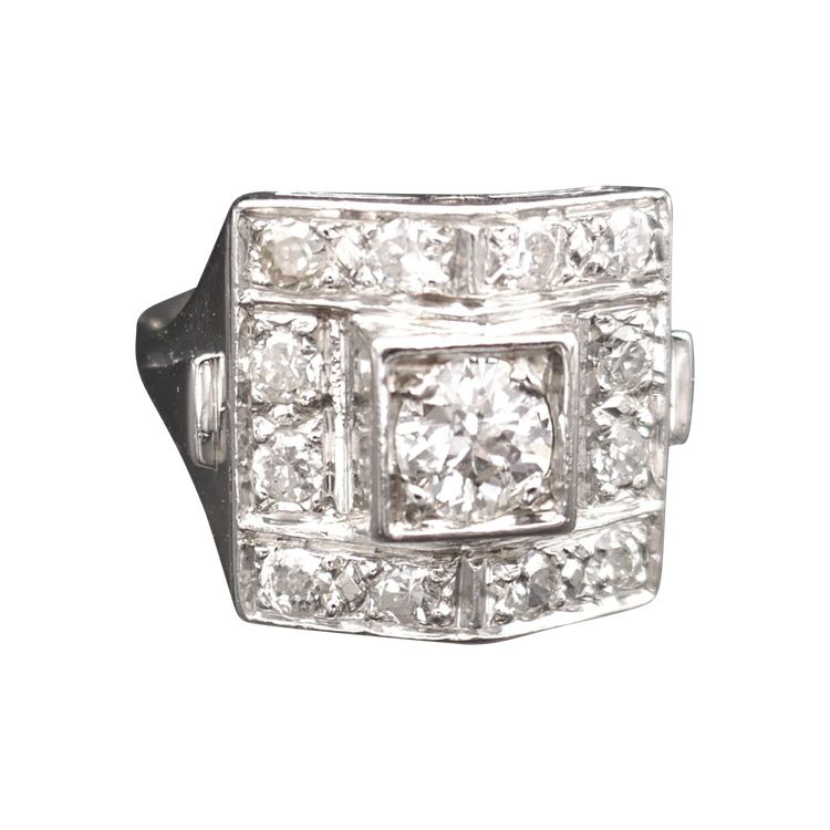 Art-Deco-Diamantring 1,35 Karat.
