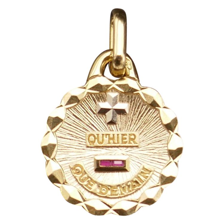Augis Médaille d'Amour Et Rubis, Or 18 Carats.