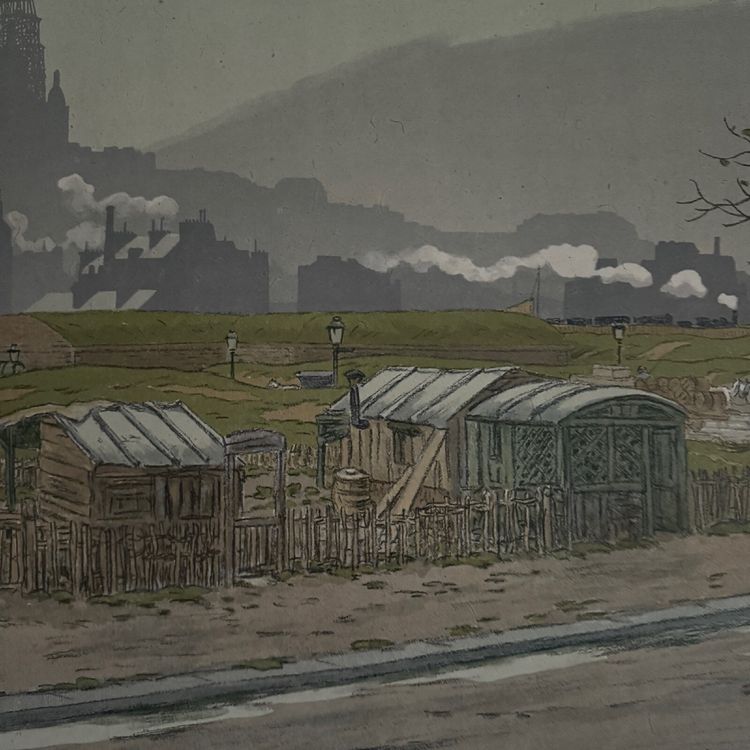 Lithograph on China paper by Henri Rivière Les Fortifications