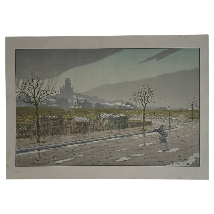 Lithograph on China paper by Henri Rivière Les Fortifications