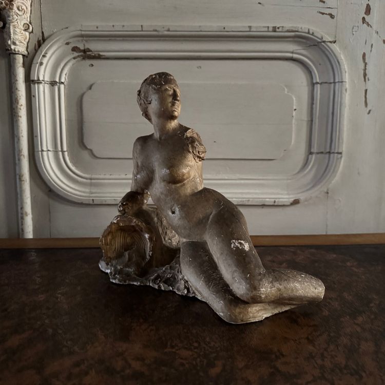 Studio plaster by Charles Filleul young seated nude woman