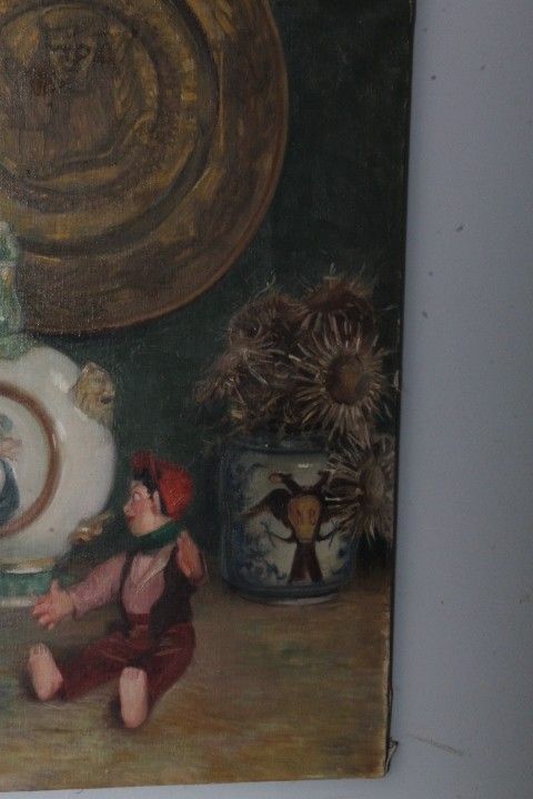 Antikes Ölgemälde auf Leinwand Augusto Baracchi (Modena 1878 – Mailand 1942) 1923 „Sammler“ m