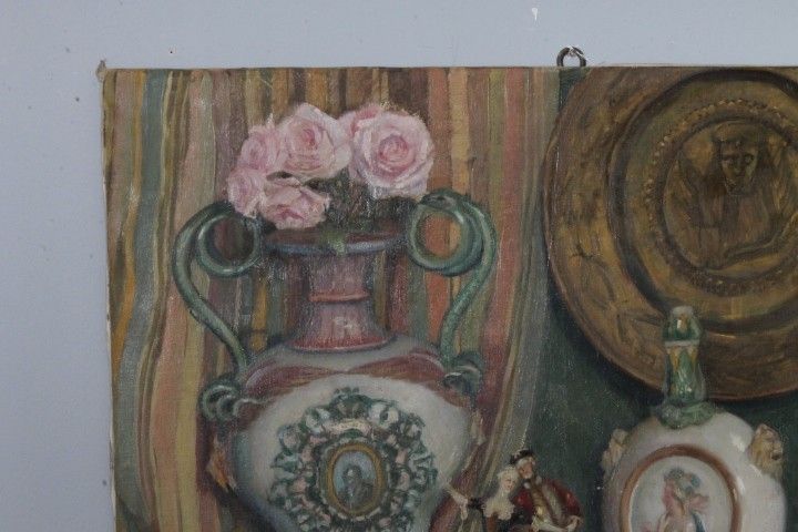 Antikes Ölgemälde auf Leinwand Augusto Baracchi (Modena 1878 – Mailand 1942) 1923 „Sammler“ m