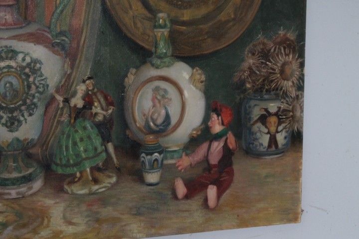 Antikes Ölgemälde auf Leinwand Augusto Baracchi (Modena 1878 – Mailand 1942) 1923 „Sammler“ m