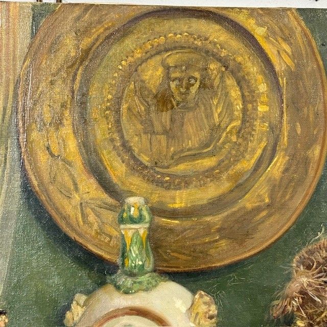 Antikes Ölgemälde auf Leinwand Augusto Baracchi (Modena 1878 – Mailand 1942) 1923 „Sammler“ m