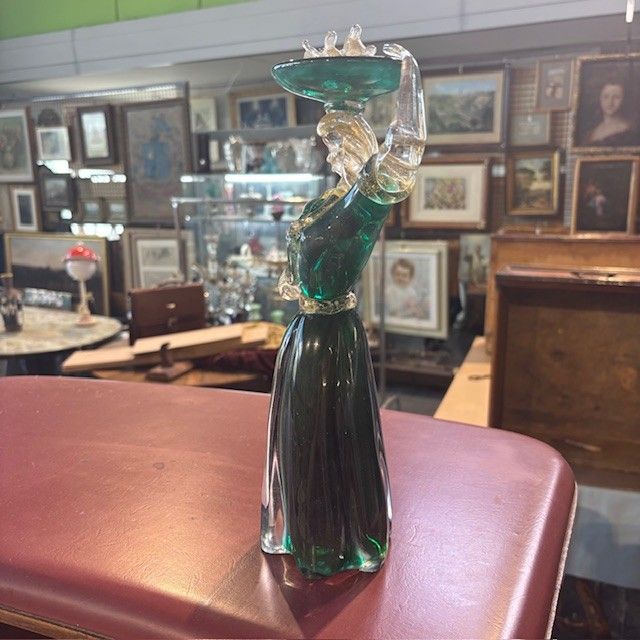 Figura di popolana in vetro Murano anni 40. Scultura fornace Salviati . H 34 strepitosa 