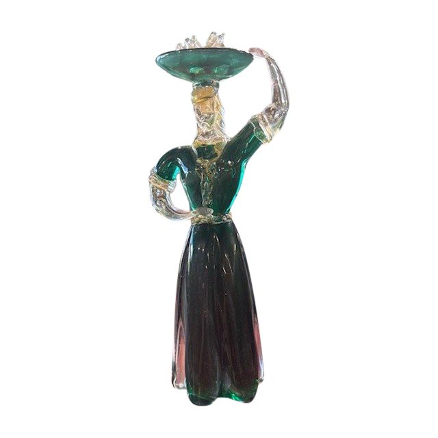 Figura di popolana in vetro Murano anni 40. Scultura fornace Salviati . H 34 strepitosa 