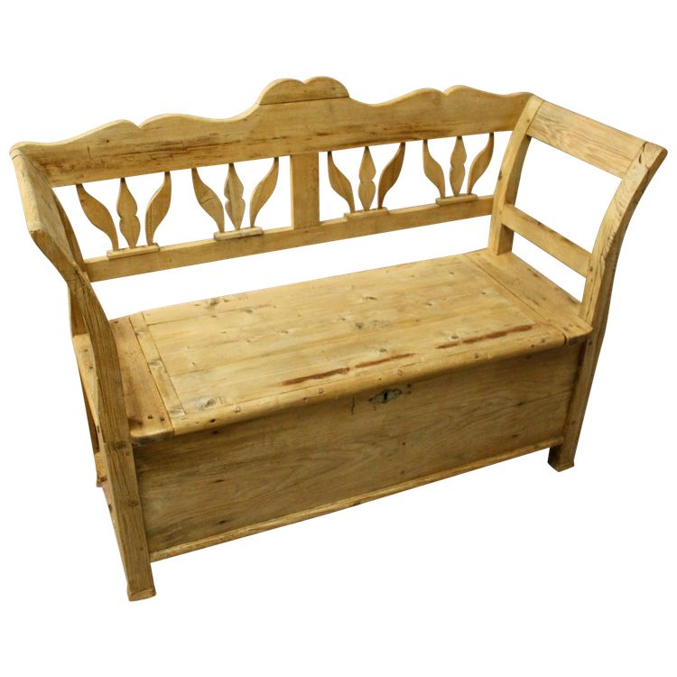 Savoyard Storage Bench with Openwork Backrest