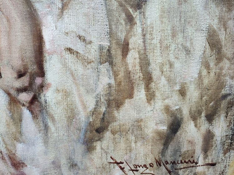 Die Schönheit des Erwachens, Öl auf Leinwand von Francesco Longo Mancini