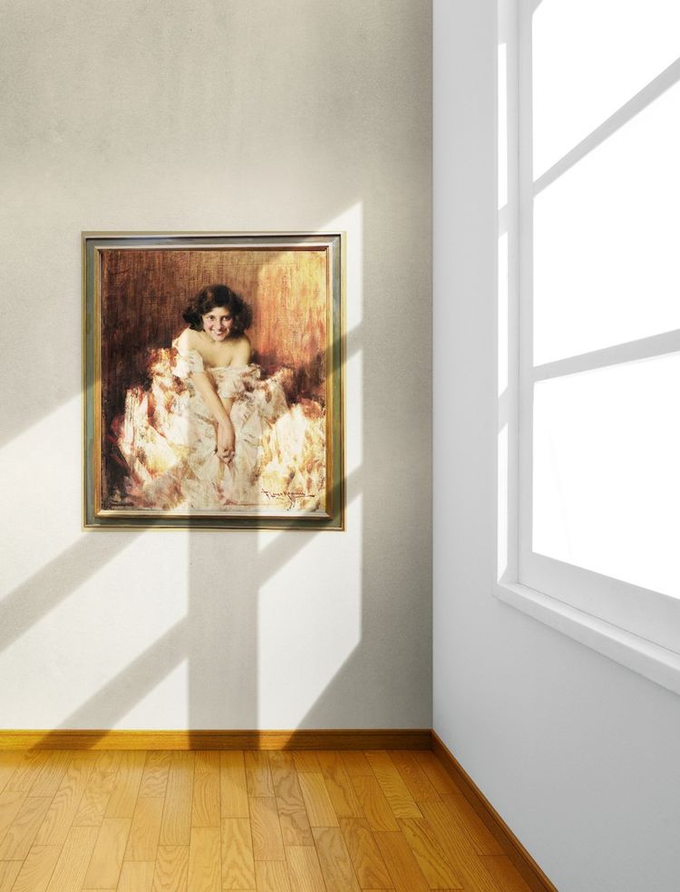 Die Schönheit des Erwachens, Öl auf Leinwand von Francesco Longo Mancini