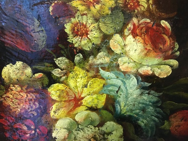 H.S.T. Natura morta con frutta e fiori XVII secolo