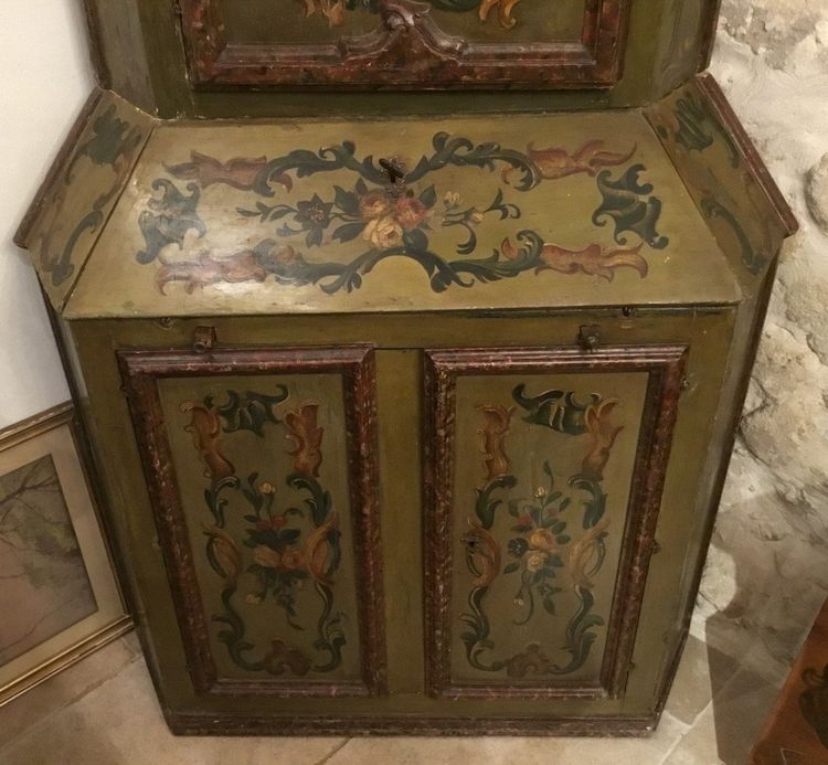 Painted 19th Century Corner Cabinet, Italy