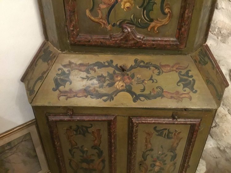Painted 19th Century Corner Cabinet, Italy