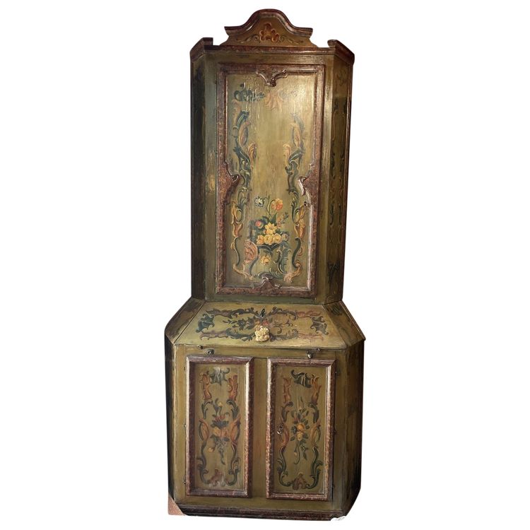 Painted 19th Century Corner Cabinet, Italy