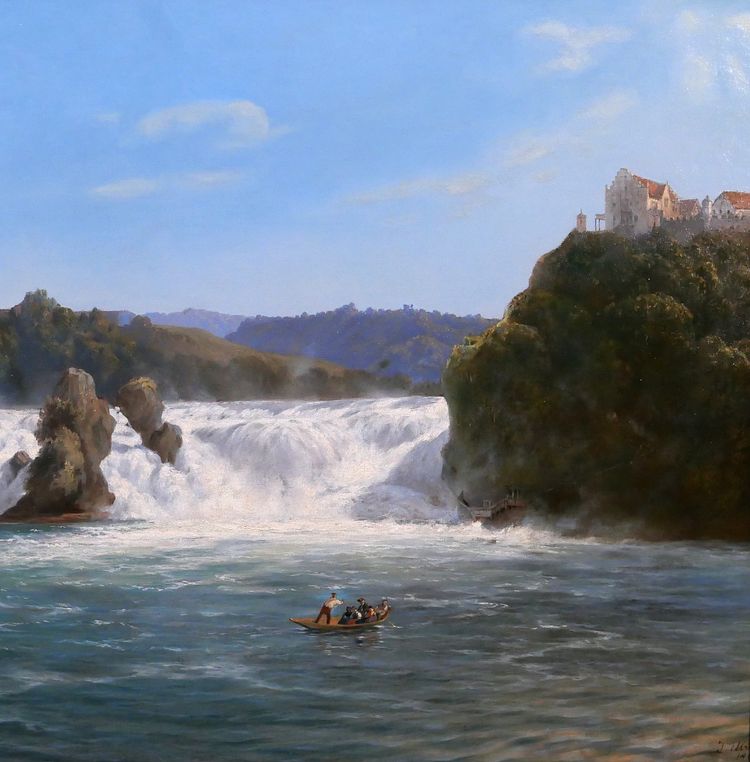 Johann Jakob ULRICH 1798-1877 Der Rheinfall, Neuhausen am Rheinfall, Schweiz, Gemälde 1866