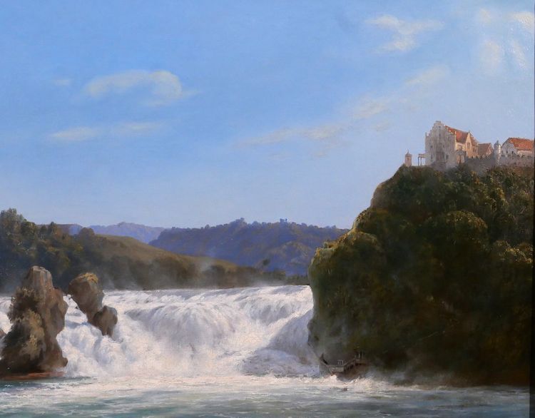 Johann Jakob ULRICH 1798-1877 Der Rheinfall, Neuhausen am Rheinfall, Schweiz, Gemälde 1866