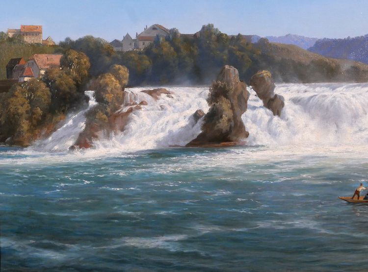 Johann Jakob ULRICH 1798-1877 Der Rheinfall, Neuhausen am Rheinfall, Schweiz, Gemälde 1866