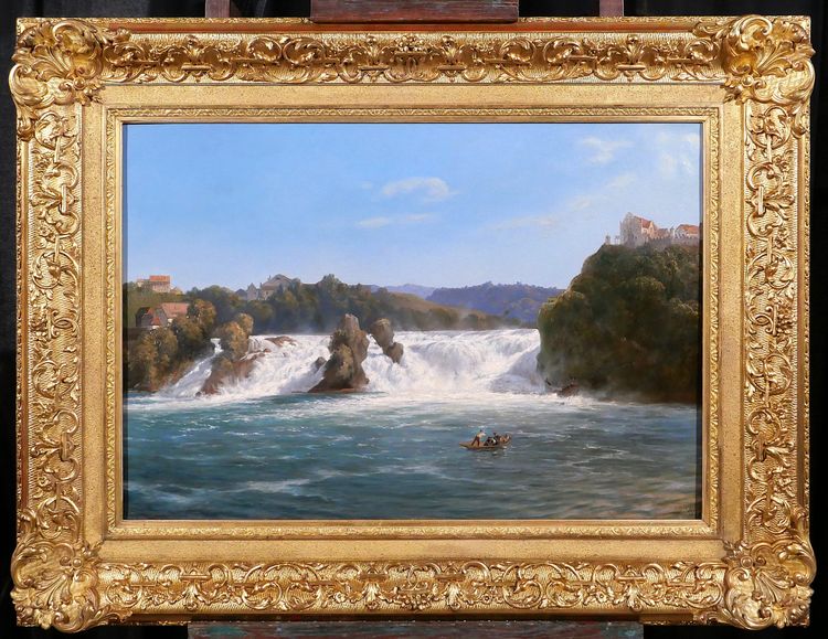 Johann Jakob ULRICH 1798-1877 Der Rheinfall, Neuhausen am Rheinfall, Schweiz, Gemälde 1866