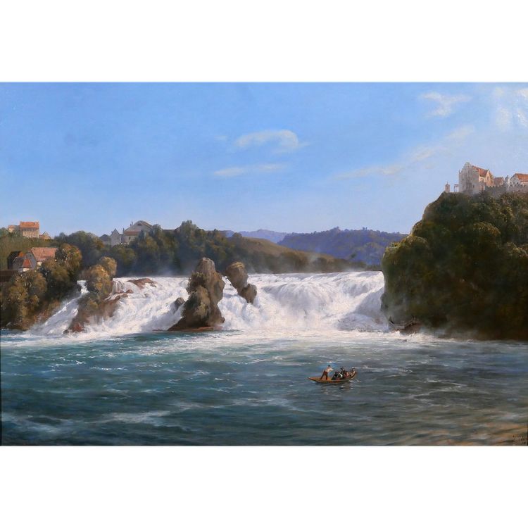 Johann Jakob ULRICH 1798-1877 Der Rheinfall, Neuhausen am Rheinfall, Schweiz, Gemälde 1866