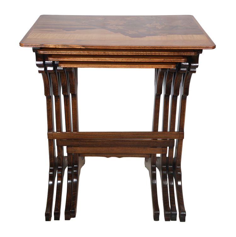 Émile Gallé, set of four nesting tables